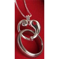 Necklace Silver Plated Ring Holder Reunion Heart 24 Inch