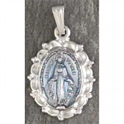 Necklace Silver Plated Saint Michael Medal With 18 Inch Chain