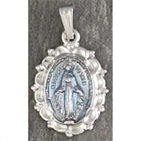 Necklace Silver Plated Saint Michael Medal With 18 Inch Chain