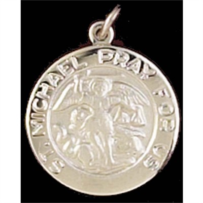 Necklace Silver Plated Saint Michael Silver 18 Inch Chain - 714611136729 - 36-8453P