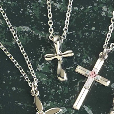 Necklace Silver Plated Small Round Cross 18 Inch - 714611153030 - 35-0067 Necklace Silver Plated Small Round Cross 18 Inch - 714611153030 - 35-0067