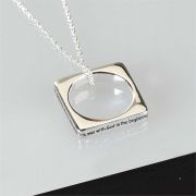 Necklace Silver Plated Square John 2:1-6 Ring 18 Inch Chain Pack of 2