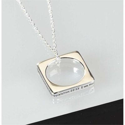 Necklace Silver Plated Square Revelation 22:13 Ring 18 Inch Chain 2pk - 714611158745 - 35-5244