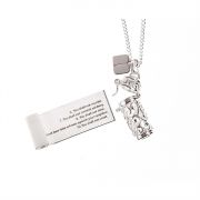 Necklace Silver Plated Ten Commandments Scroll 18 Inch Chain Pack of 2