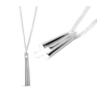 2pk -Necklace Silver Plated The Cross Tubular Necklace 18 Inch Chain (Pack of 2)