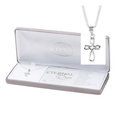 Necklace Silver Plated The Eternal Cross 18" Chain - 714611187226 - 73-4781P