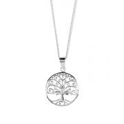 Necklace Silver Plated Tree Of Life/Heart 18" Chain