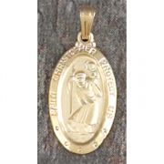 Necklace Small Gold Plated Saint Christopher Medium 18 Inch