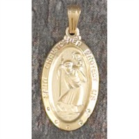 Necklace Small Gold Plated Saint Christopher Medium 18 Inch Necklace Small Gold Plated Saint Christopher Medium 18 Inch