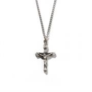 Necklace Small Pewter Flare Crucifix 18 Inch