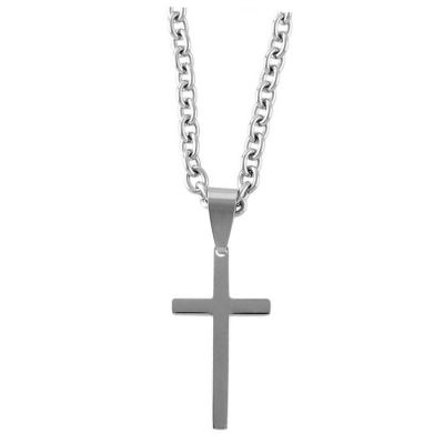 Necklace Stainless Steel 1 1/8 Inch Box Cross w/24 Inch Chain - 603799205344 - 32-5404