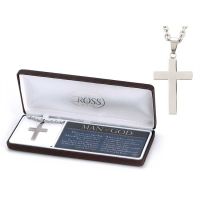 Necklace Stainless Steel Box Cross Man/God 24 Inch Chain