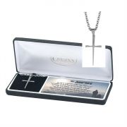 Necklace Stainless Steel My Journey Cross 24" Chain