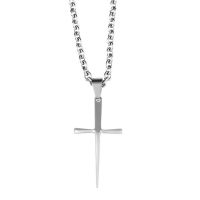 Necklace Steel 1.5in. Taper Cross 24" Chain (Pack of 2)