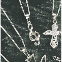 Necklace Sterling Silver Cross Musical Staff 18 Inch, Deluxe Gift Box