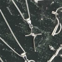 Necklace Sterling Silver Curve Cross CZ Vbale Deluxe Gift Box