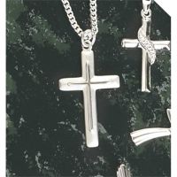 Necklace Sterling Silver Double Box Cross 20 Inch Deluxe Box
