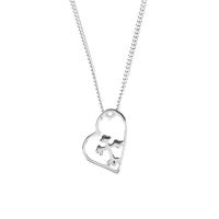 Necklace Sterling Silver Elongate Heart/Cross 18in. Chain w/Gift Box