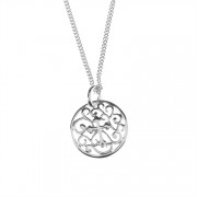 Necklace Sterling Silver Filigree Circle Cross 18 Inch Chain