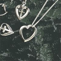 Necklace Sterling Silver Mobius Heart/Cubic Zirconia 18 Inch Box