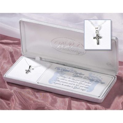 Necklace Sterling Silver Necklace 12mm Crucifix 13 Inch Boy - 714611152545 - 73-2617