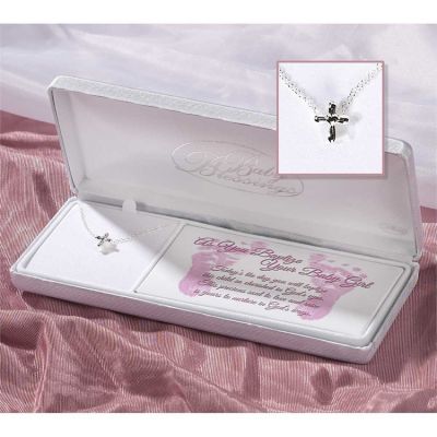 Necklace Sterling Silver Necklace Petal Cross 13 Inch cable Chain - 714611152538 - 73-2614