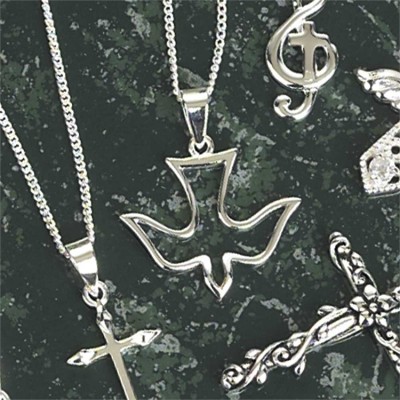 Necklace Sterling Silver Open Descending Dove 18 Inch Deluxe Box - 714611154501 - 73-7519