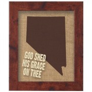 Nevada Jute Artwork On Silkscreened Glass, Dark Walnut Frame