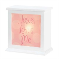 Nitelight Box MDF White 8x8in. Jesus Loves Me