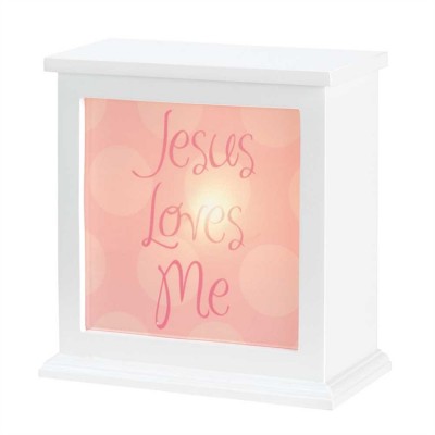 Nitelight Box MDF White 8x8in. Jesus Loves Me - 603799582001 - NLBXWD-6