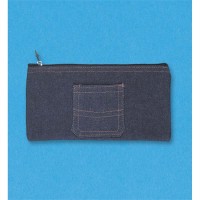 12pk -Novelty Denim Pencil Bag/cross (Pack of 12)