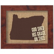 Oregon Jute Artwork On Silkscreened Glass, Dark Walnut Frame