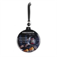 6pk -Ornament Glass Firefighter Pack of 6