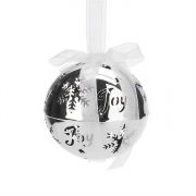 Ornament Metal Silver Joy Ball Pack of 12