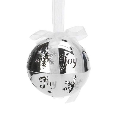 Ornament Metal Silver Joy Ball Pack of 12 - 603799428088 - CHO-139
