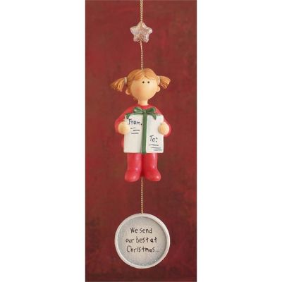 Ornament Resin 3 Inch Girl/Gift Pack of 6 - 603799308564 - CHO-665