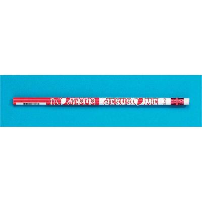 Pencil Red/White I (heart) Jesus Pack of 144 - 603799371681 - P-467