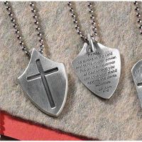 Pewter Necklace Shield/Cross with 21 inch Chain (Pack of 2)