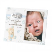 2pk -Photo Frame Resin Jesus Loves Me (Pack of 2)