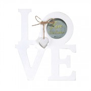 2pk -Photo Frame Wall Wood Love White 3 Inch (Pack of 2) 2pk -Photo Frame Wall Wood Love White 3 Inch (Pack of 2)