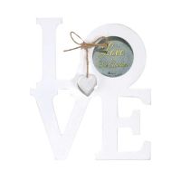 Photo Frame Wall Wood Love White 3 Inch Pack of 2
