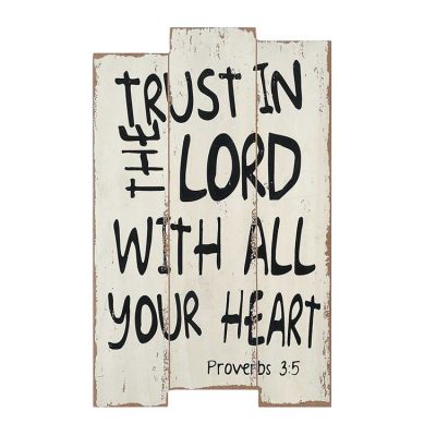 Plank Plaque Wood Trust In the Lord With All Your Heart - 603799574990 - PLKPLQW-7