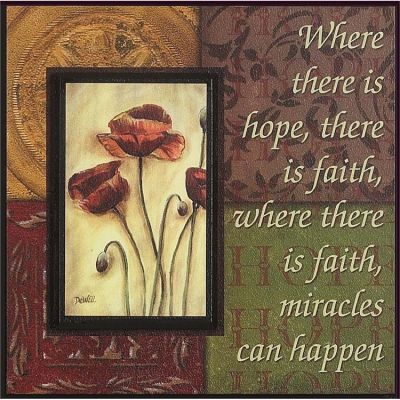 Plaque 8x8 Where There Is Hope, There Is Faith Pack of 2 - 603799307222 - SPLK88-290