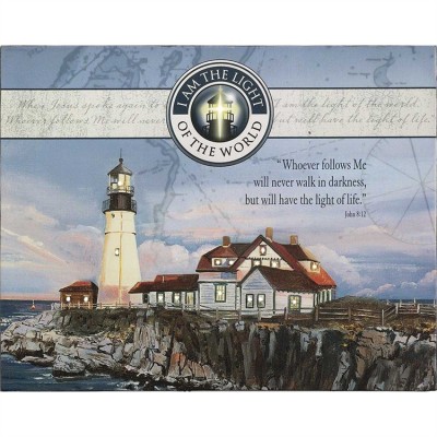 Plaque Canvas/MDF I Am The Light Of The World John 8:12 - 603799527088 - CWP-1620-1