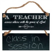 2pk -Plaque chalkboard W/ Jute A Teacher Serves 1 Peter 4:10 (Pack of 2) 2pk -Plaque chalkboard W/ Jute A Teacher Serves 1 Peter 4:10 (Pack of 2)