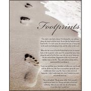 Plaque Footprints In the Sand, 10x8 inch Dark Brown edges(Pack of 2)