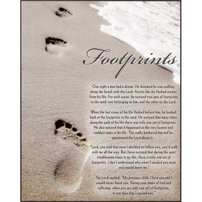Plaque Footprints In the Sand, 10x8 inch Dark Brown edges(Pack of 2) - 603799403979 - PLK810-71