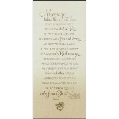 Plaque MDF 5x11 Marriage Takes Three Pack of 2 - 603799307444 - PLK511-11