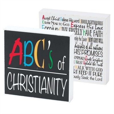 Plaque MDF Abc s Of Christianity Double Sided (Pack of 2) - 603799008013 - DPLK44-150