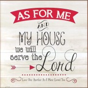 Plaque MDF As For Me & My House, We Will Serve The Lord